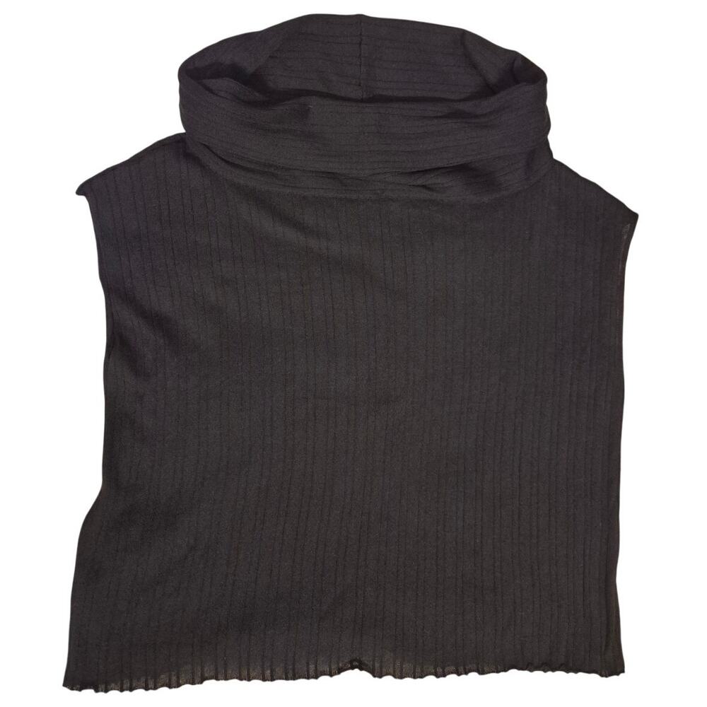 PLANET by Lauren G Pima Cotton Modal Ribbed Sleeveless Turtleneck Top